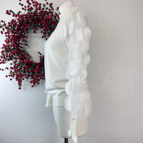 Sioni Sweater - 
Mixed Media Long Sleeved
Mock neck white size small NWT - Picture 2 of 5